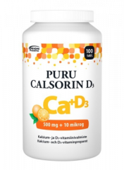 PURU CALSORIN D3 500 MG + 10 MIKROG 100 PURUTABL