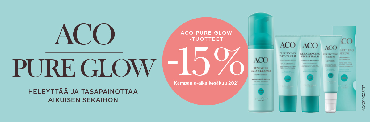 aco pure glow tuotteet -15 % kesäkuun ajan